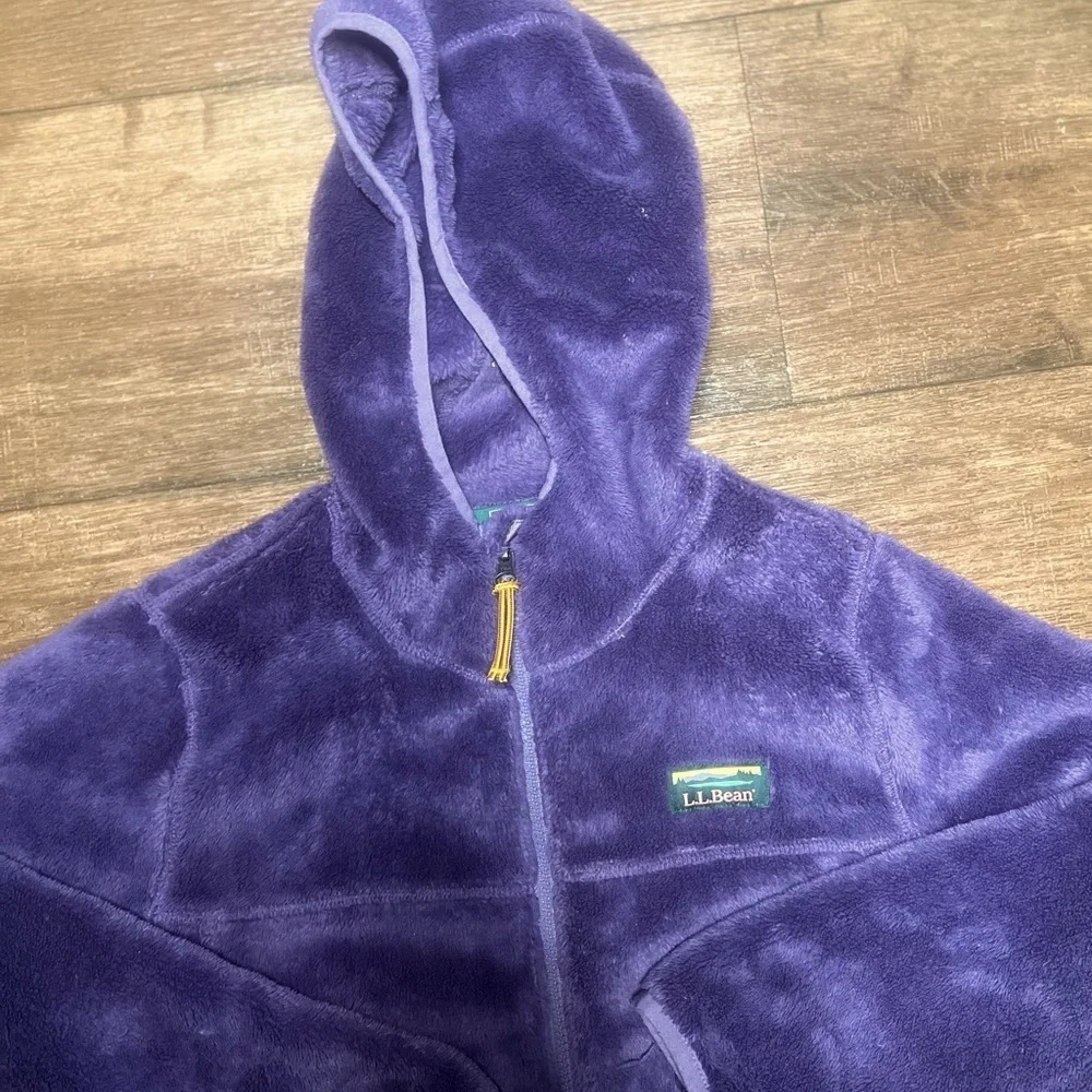 LL Bean purple Purple Fleece Zip-Up Hoodie size L 14-16